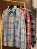 Women's Retro Plaid Wool Shirt - Autumn/Winter, Loose Fit, Long-Sleeves, Unisex Outerwear