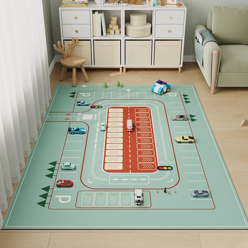 Parking Lot Car Traffic Game Carpet Living Room Sofa Bedroom Bedside Entrance Mat Non-slip Home Decor Color Child Rug
