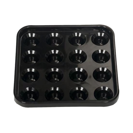 Standard Billiard Ball Tray Black Plastic Pool Ball Carrying Tray 16 Holes Snooker Billiard Ball Storage Holder Tray for Billiard Pool Table