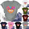 Women's Casual Daily Round Neck Printed Short Sleeved T-shirt Letter Top