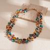 Color Beaded Necklace Sweet Vacation Style Versatile Sweater Chain Fashion Temperament Item Decoration Niche
