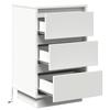 Nightstand with Drawers White 39 X 34.5 X 65 Cm Engineered Wood