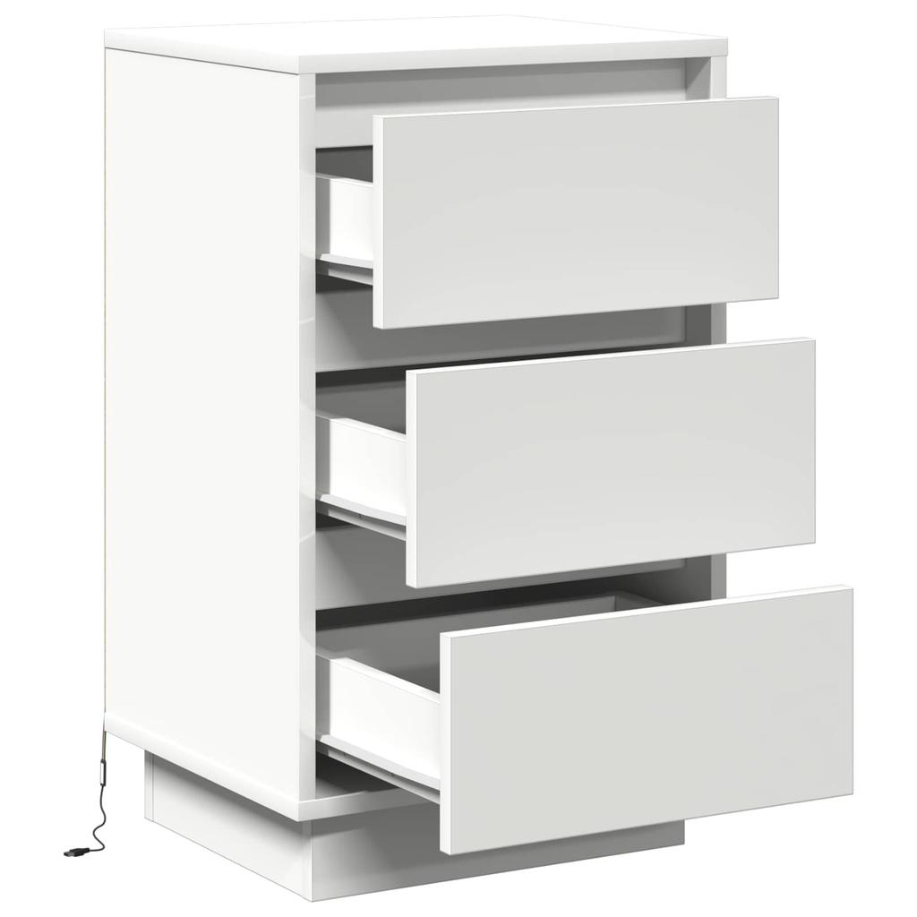 Nightstand with Drawers White 39 X 34.5 X 65 Cm Engineered Wood