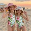 Girls One Piece Swimsuit Summer Kids Swimwear Beachwear Hawaiian Print Casual Fashion Swim Suit for Children