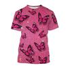 Hot Selling New Color 3D Printed Butterfly Animal T-shirt, Insect Butterfly Printed T-shirt, Men's and Women's Fashionable Casual Top