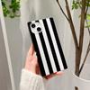 Mode Svart Vit Strips Fyrkantigt Telefonfodral För Iphone 13 11pro 12promax Skal För Iphone 11 Mjuk rygg Skyddande Coque Capa