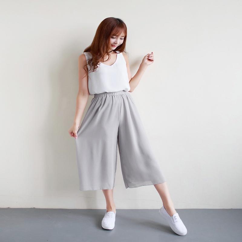 Premium Quality Fashion Elastic Waist Loose Slacks For Effortless Everyday Style