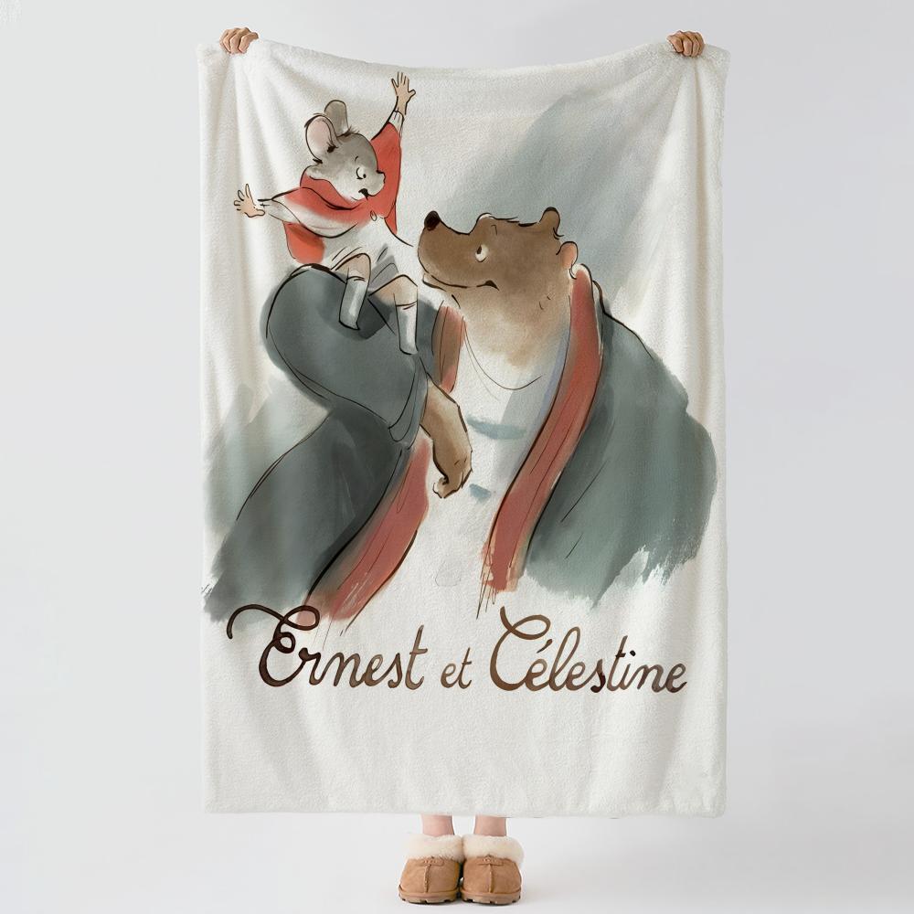 artist E-Ernest Celestine-e Throw Thick Comfort Flannel Quilt, Multi-scene Use Indoor Outdoor Daily Nap