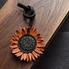 Designer Original Sunflower Handmade Leather Car Key Pendant Niche Personalized Gift Keychain