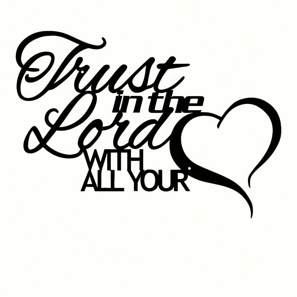 Iron Wall Art Trust In The Lord with All Your Heart Christian Home Decor Scripture Valentine Gift