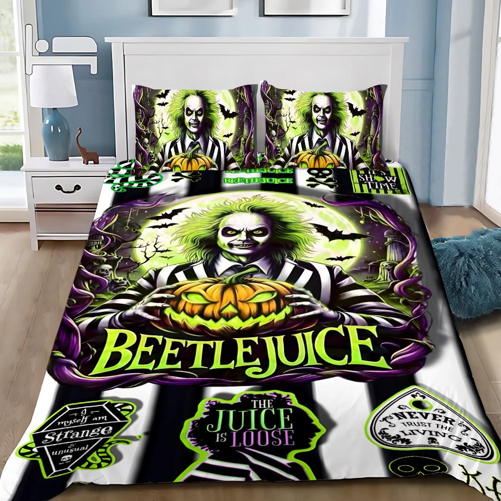 NEW Duvet Cover Pillowcase Horror B-Beetlejuices Bedding Set Adult Boy Girl Bedroom Decoration Children Single Double Large Size