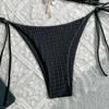 2025 European & American Women's Sexy Backless Strappy Solid Color Bikini