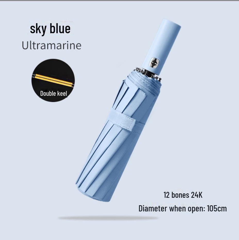 Schwarzer, faltbarer Sonnenschirm mit UV-Schutz – UV-Schutz für Damen mit individuellem Logo