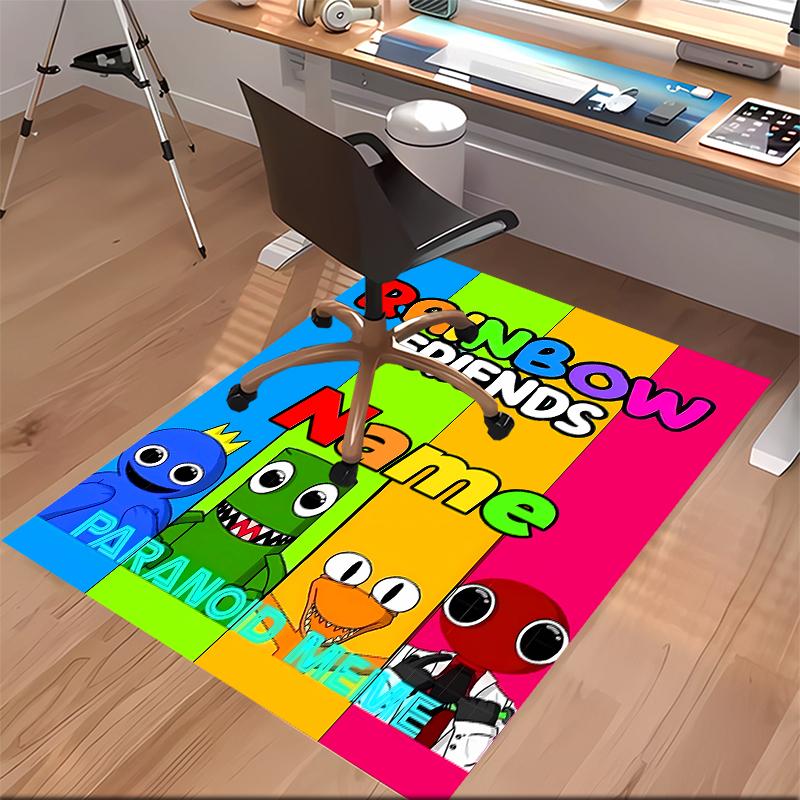 Benutzerdefinierter Teppich mit Rainbow Friends Aufdruck - Weich, Waschbar, Rutschfest, Indoor-Matte, Dekorativer Teppich für Wohnzimmer, Zuhause & Büro