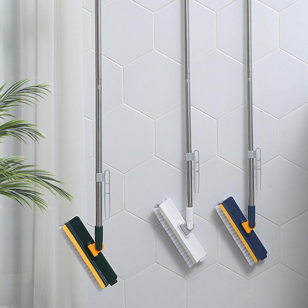 3 In 1 Floor Scrub Brush Long Handle Scrape Stiff Bristle Scrubber Brush Tile Brush Shower Scrubber for Cleaning Shower Bathroom