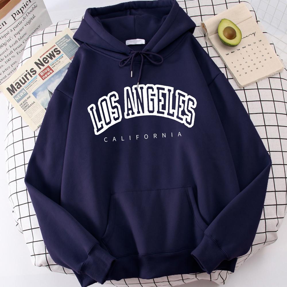Dámska mikina s dlhým rukávom Los Angeles, Kalifornia Potlač písmen Módna Nadrozmerná Pohodlná Športová Mikina Voľná Vintage Odolná proti chladu
