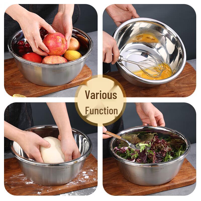 MIAOQIAO Thickened Stainless Steel Multi-use Kitchen Bowl