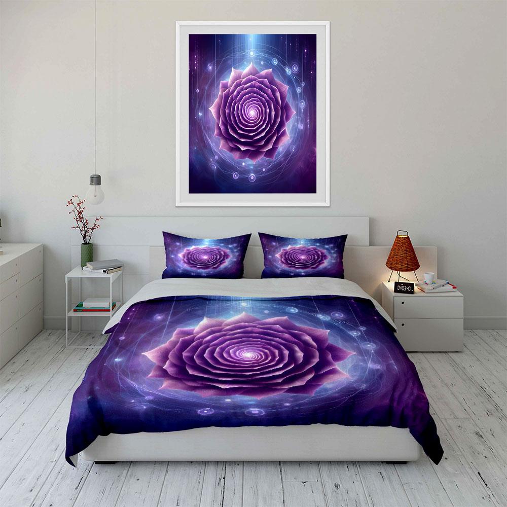 Ethereal Blossom of Galaxies Bedding Sets Duvet Covers Pillowcases(1* Duvet Cover 2* Pillowcases Without Duvet Insert)