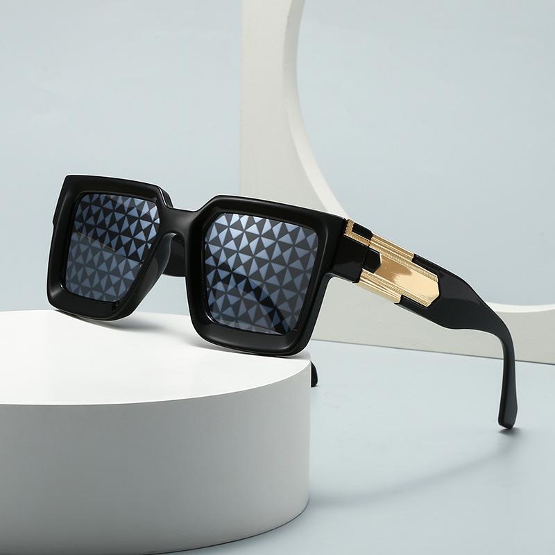 Classic Big Concave Frame Square Sunglasses ladies For Men Luxury Designer Vintage Punk Sunglasses Popular Driving Shades