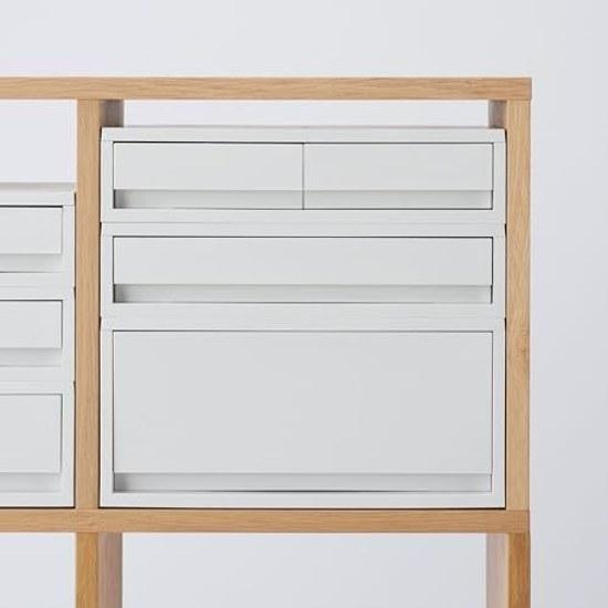 Muji Recycled Polypropylene Small Storage Case Wide Large White Gray Approximately Width 37 Depth 26 Height 17.5 Cm