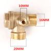 1pcs Air Compressor 3-Port Brass Threaded Check Valve Connector Tools