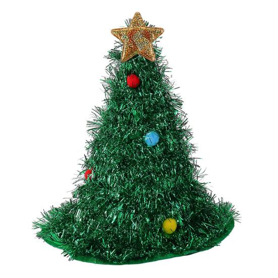 Christmas Tree Hat Glitter Tinsel Santa Hat for Adults Children Funny Holiday Party Acceesory for New Year Christmas Supplies