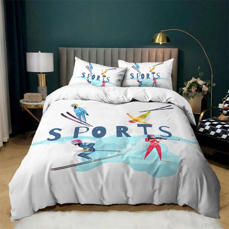 Gymnastics Duvet Cover Cute Girl Ballerina Dancer Bedding Set Microfiber Sport Theme Comforter Cover Twin King For Gymnast Lover