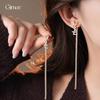 Long Zircon Letter Fringed Earrings Temperament Versatile Stud Earrings Earrings Women