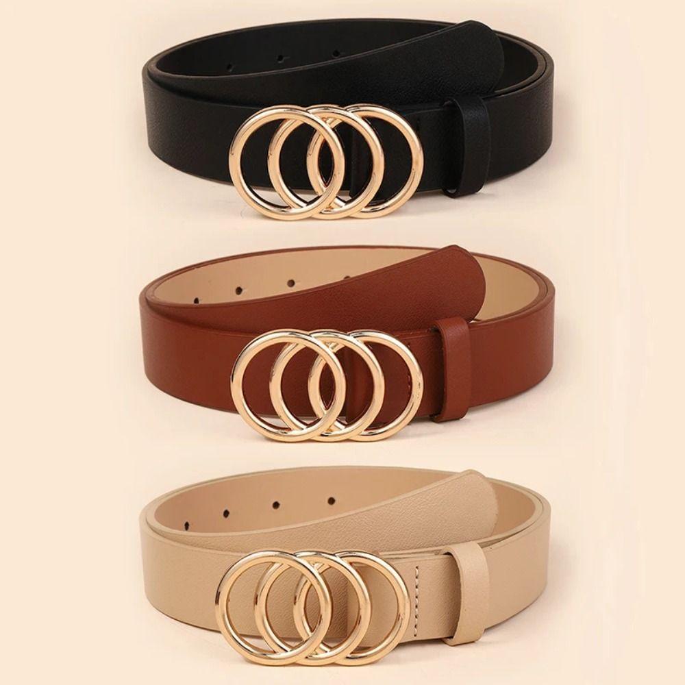 Versatile Slide Buckle Belt Casual Waistband Trendy Trouser Dress Belts  For Women