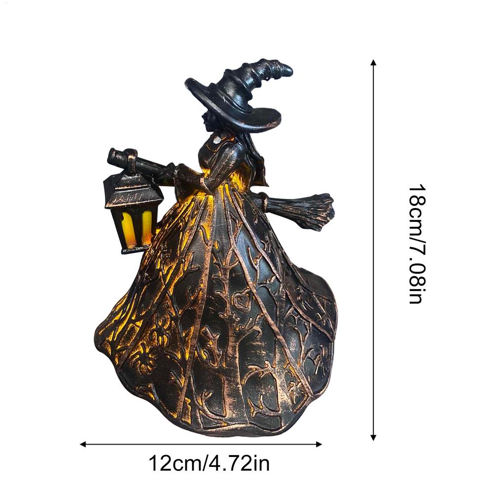 Halloween Resin Witch Craft Decoration Table Centerpiece Ornaments for Home Halloween Witch Light Decoration Haunted House Decor