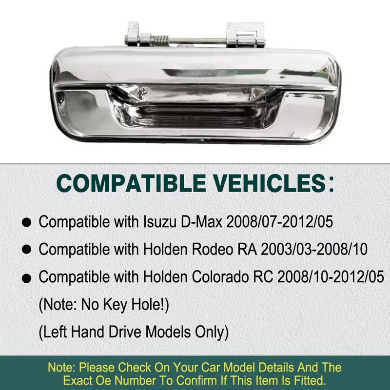 1 Stück Heckklappengriff mit/ohne Schlüsselloch Chrom für Isuzu D-Max 2002-2011 Holden Colorado RC 2008-2012 Fahrerseite Links 8980792320