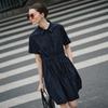 Giovanni Valentino Women's Summer Lapel Shirt A-Line Dress