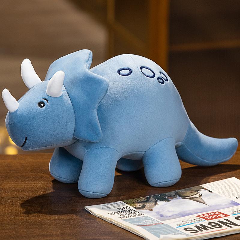 Cartoon Dinosaur Doll Plush Toy Simulated Triceratops Long Neck Dragon Doll Children Sleeping Pillows Men and Women Gifts