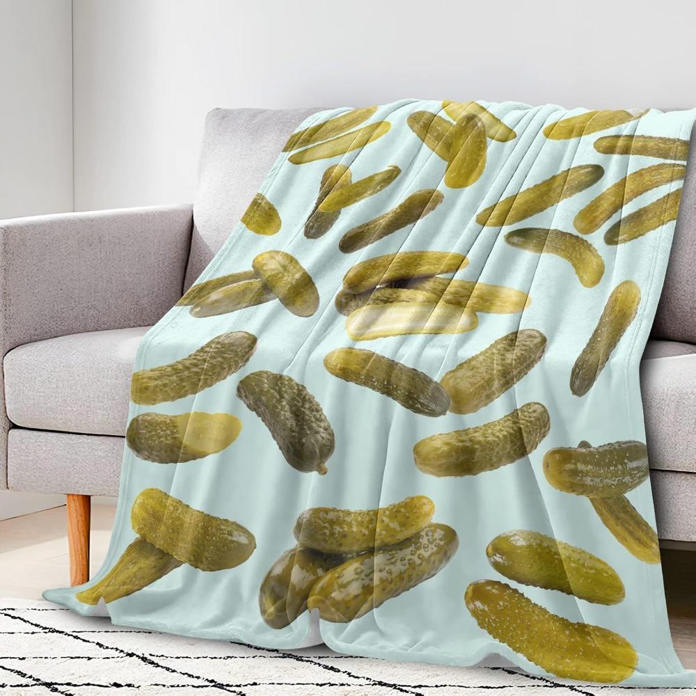 Dill Pickles Blanket Pickle Gifts for Women Girls Boys Soft Flannel Cozy Warm Lap Throw Blanket for Kids Adults