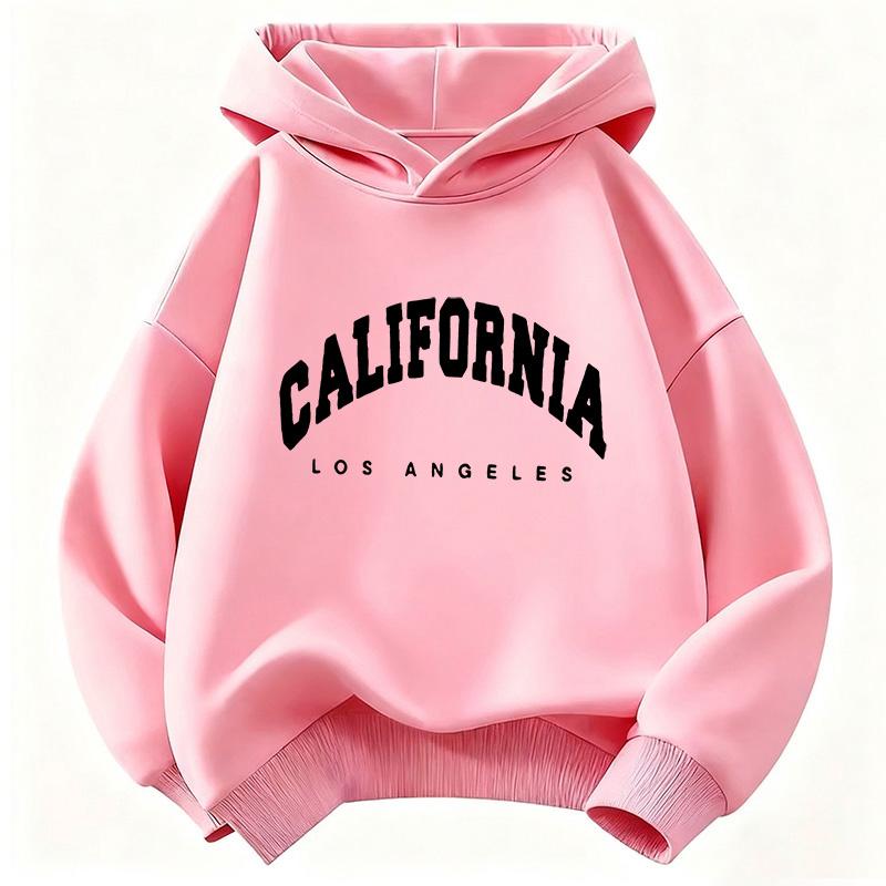 California Los Angeles Letter Printed Sweatshirt Kids Cat Children's Hoodie Fashion Casual Hoodies for Boys Girls