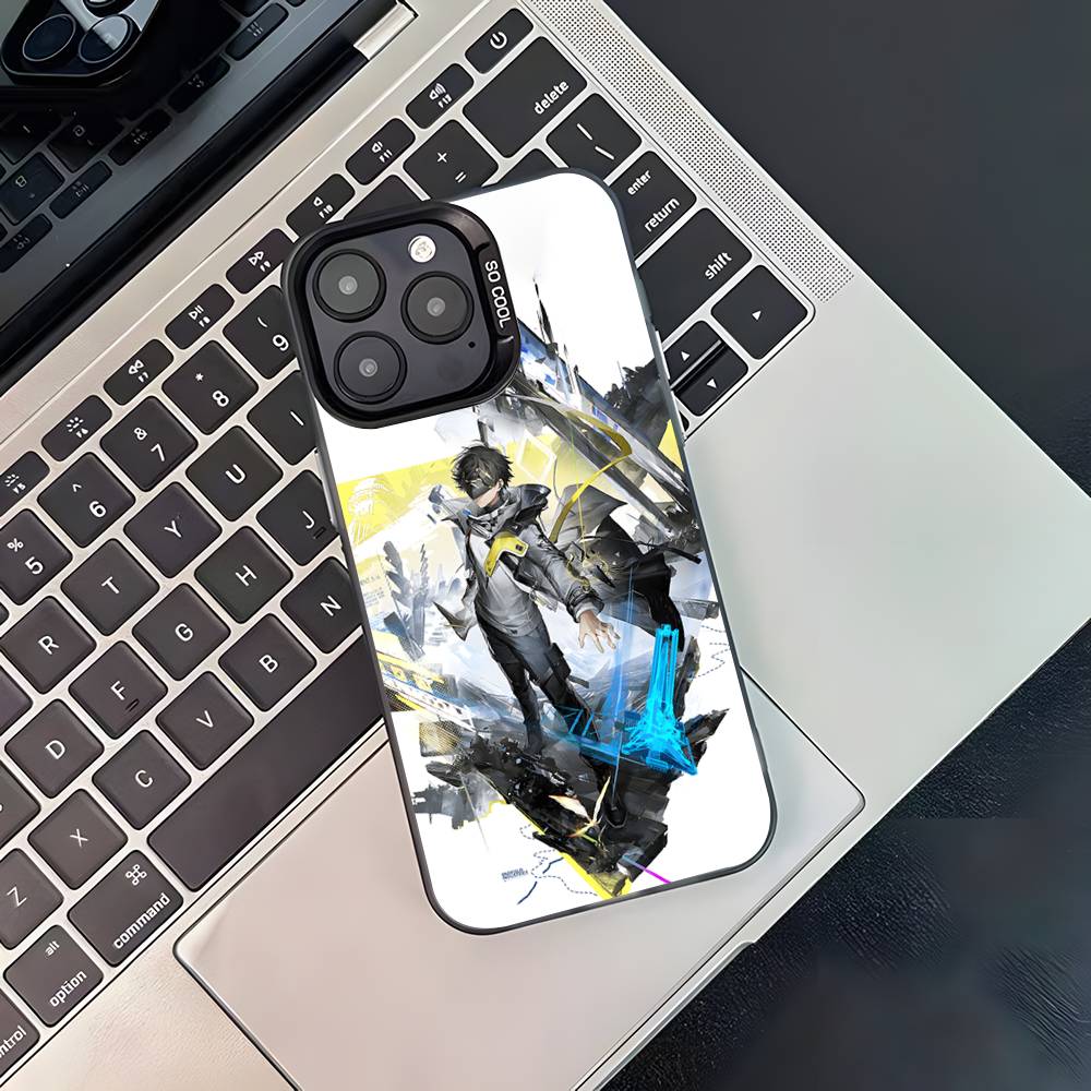A-Arknights E-Endfield Black Matte Shockproof CoverPhone Case For iPhone 17,16,15,14,13,12,11,Pro,Max,Plus