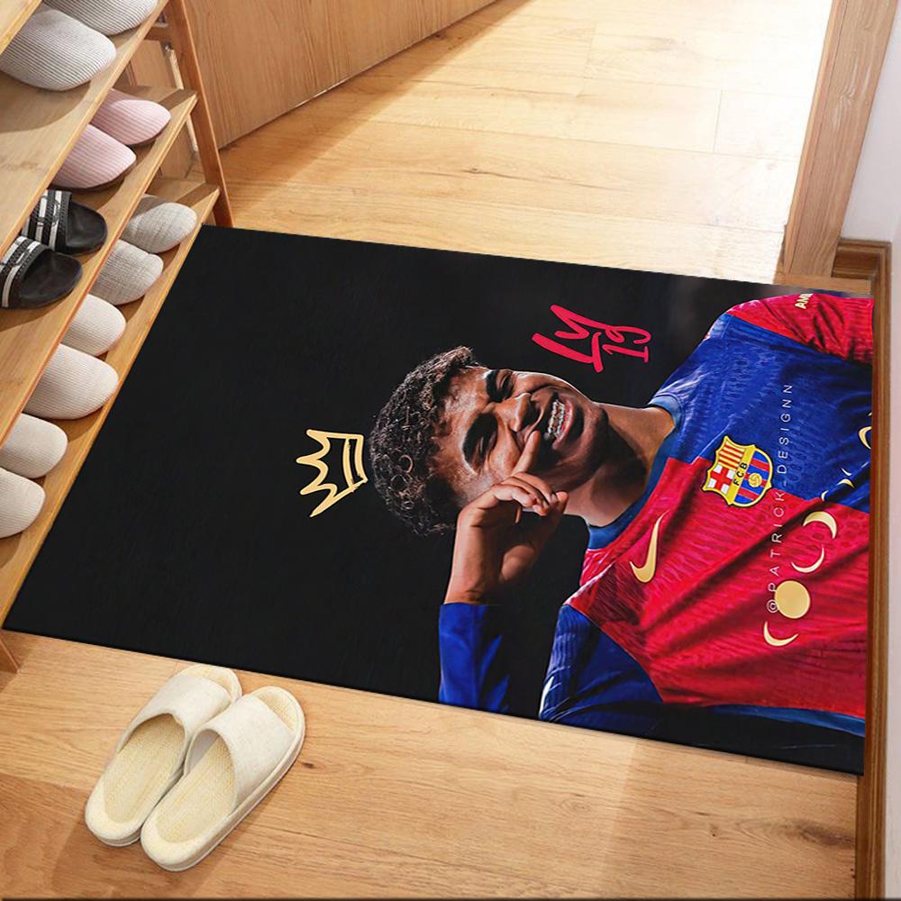 Yamal Kicks The Ball Square Rugs Are a Great Choice for Living Rooms, Bedrooms, Home Décor, and As Gifts.
