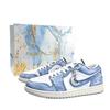 Air Jordan 1 Exquisite Galaxy Abrasion Resistant Coverage Low Top Vintage Basketball Shoes Unisex Sky Blue FQ7687-300(Team2407-SBOX)