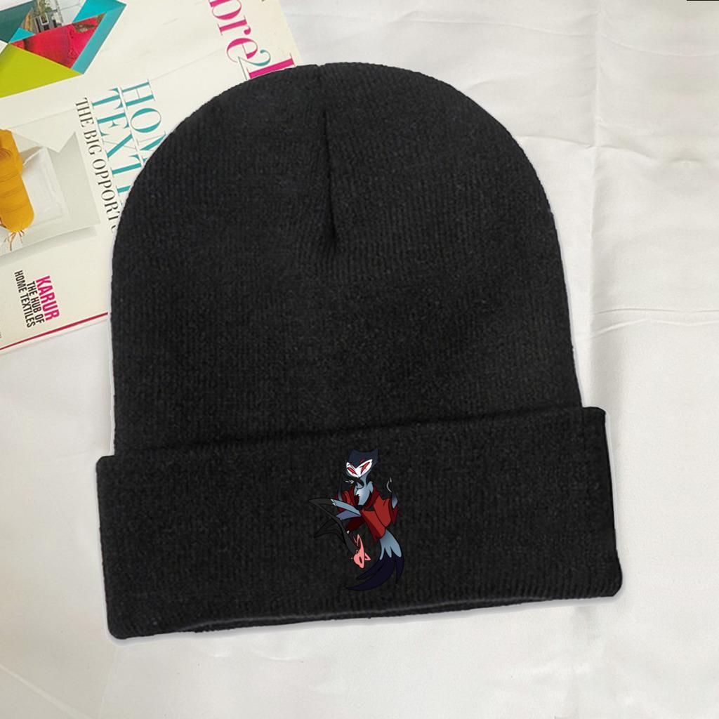 Helluva boss stolas octavia comédia bonés de malha femininos unissex gorros de inverno chapéus de inverno desenhos animados anime casual boné de melão
