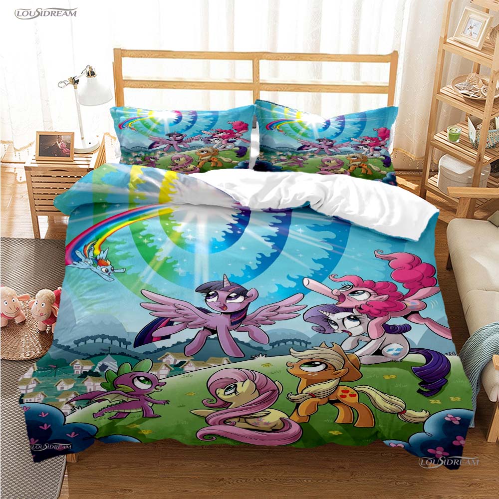My Little Pony Cartoon All Season Duvet Cover Comforter Bedding Sets Soft Quilt Cover And Pillowcases Single/Double/Queen/King