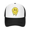 Melting Smiley Face Mesh Baseball Hat Sports Workout Tennis Hats for Unisex Women Adults Outdoor Sports Caps