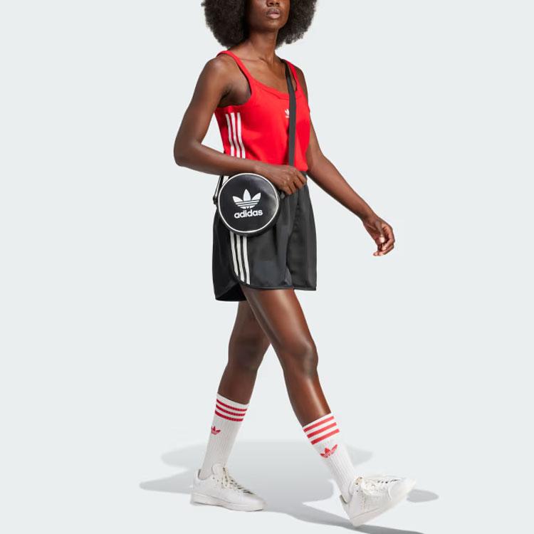 adidas Originals Satin Sprint Shorts With Three Stripes And Elastic Waist Women Shorts Black IU2528