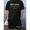 New Summer Men's Two Piece Hip Hop Print Round Neck T Shirt Casual Fashion Style Suit Breathable Short Sleeve Shorts