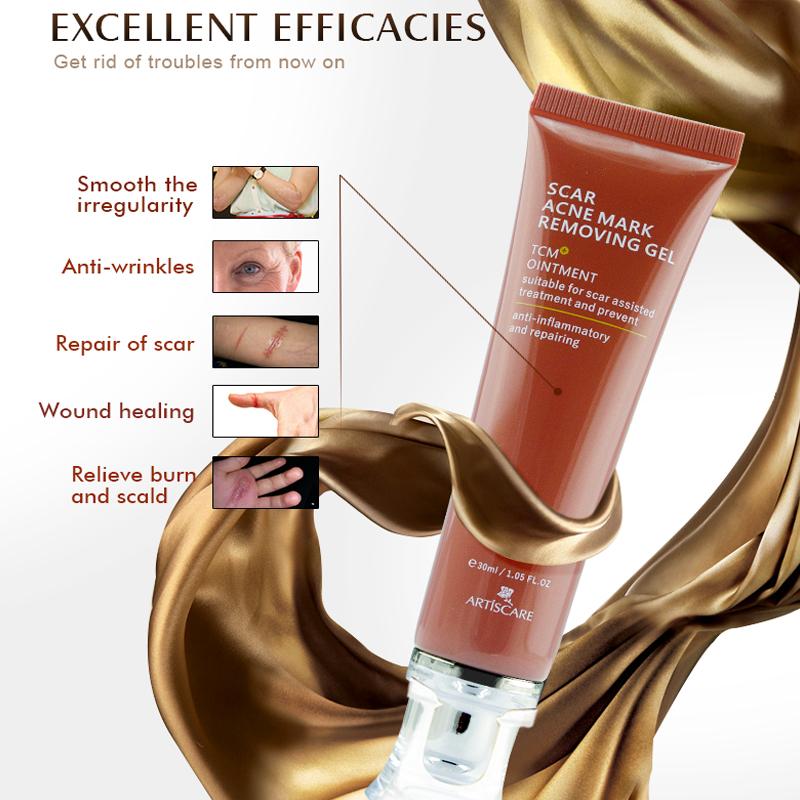 ARTISCARE Gel d'élimination des cicatrices et des marques d'acné, 30g, traitement des points noirs TCM, soins de la peau