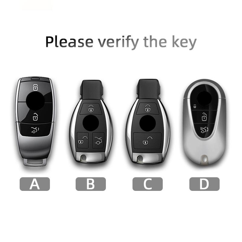 For Mercedes Benz CLE GLC EQS EQE C E S Class W206 W214 W223 C236 X254 Leather Car Key Fob Ring Chain Cover Case Accessories