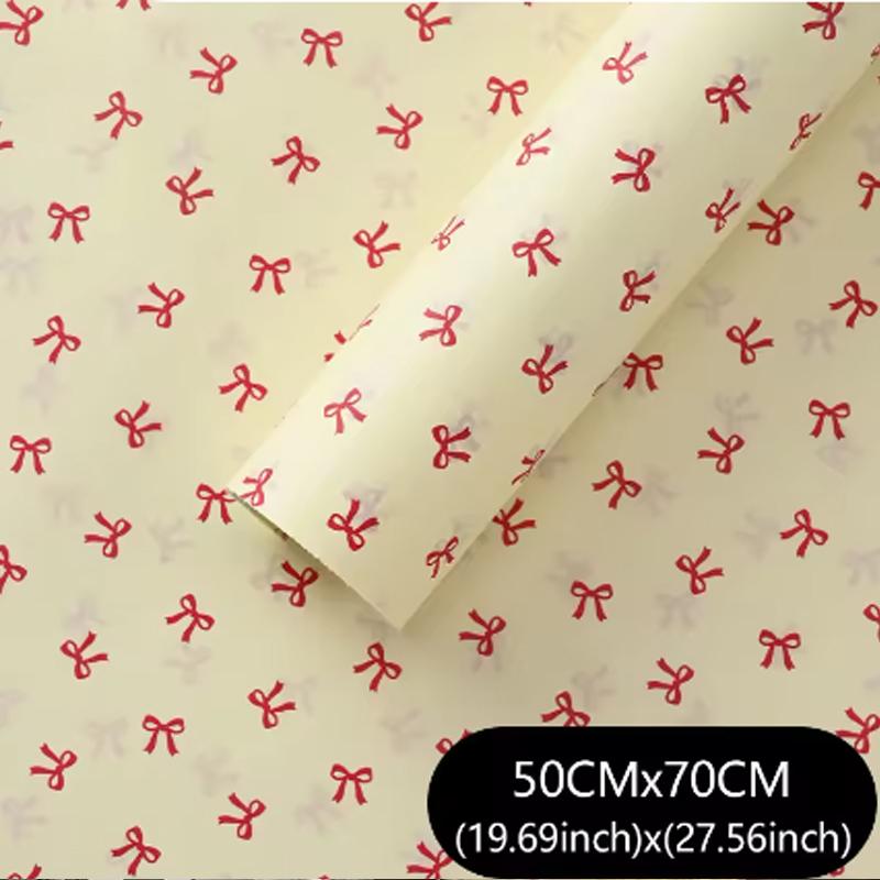 Bow-Printed Wrapping Paper Decorative Gift Wrapping Paper Florist Bouquet Wrapping Handcrafted For Everyday Gift Florist