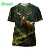 Summer Tops Men Women Elk Moose Deer Hunting Camouflage 3D All Over Printed Oversized Short Sleeve T Shirt Cool Clothing Tops