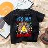 Paw Patrols Children Birthday Number T Shirt Clothes Party Cartoon Figure Print Boys T-Shirt White Short Sleeve Tops Tee Gift