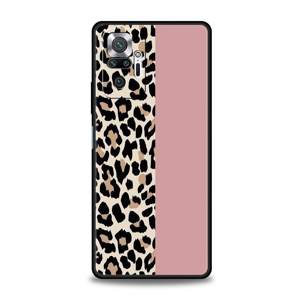 Leopard Cheetah Print Phone Case For Xiaomi Redmi Note 14 13 5G 10 11 12 Pro Plus 4G 14C 13C 12C 10C Black Cover