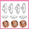 Copper Metal Heart White Zirconium Couple Proposal Ring Women's Anniversary Perfect Gift Engagement Rings Designed For Women Mens Jewelr